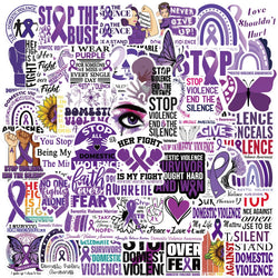 50Pcs Fight Domestic Violence Slogan Stickers Graffiti Personalized Decoration For Guitar Laptop Luggage DIY Waterproof Sticker (ONLINE ORDER ONLY)
