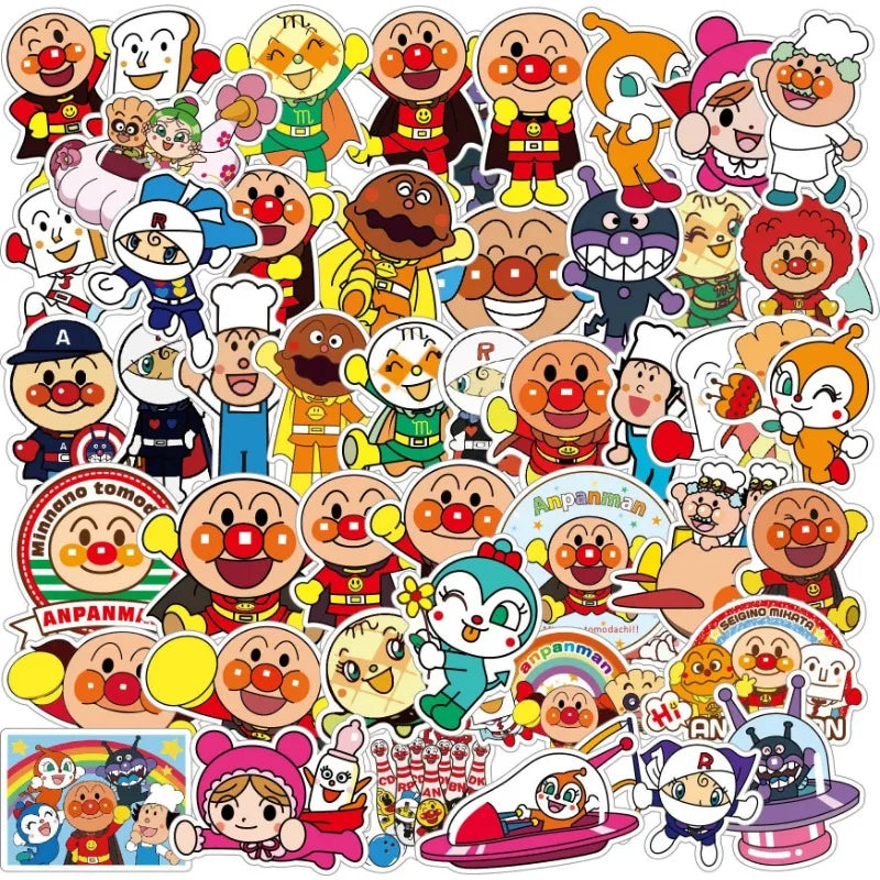 55pcs Anpanman Cartoon Stickers for Suitcase, Water Cup, Phone, Laptop, Car, Scooter, Refrigerator (ONLINE ORDER ONLY)