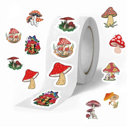 500Pcs/Roll Children Mushroom Reward Stickers School Students Cute Cartoon Encouragement Sticker Scrapbooking Decoration (Online Order Only)
