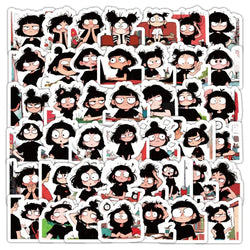 58pcs Crazy Girl Graffiti Stickers for Laptop, Phone, Scooter, Water Bottle, Suitcase, Stationery, Refrigerator (ONLINE ORDER ONLY)