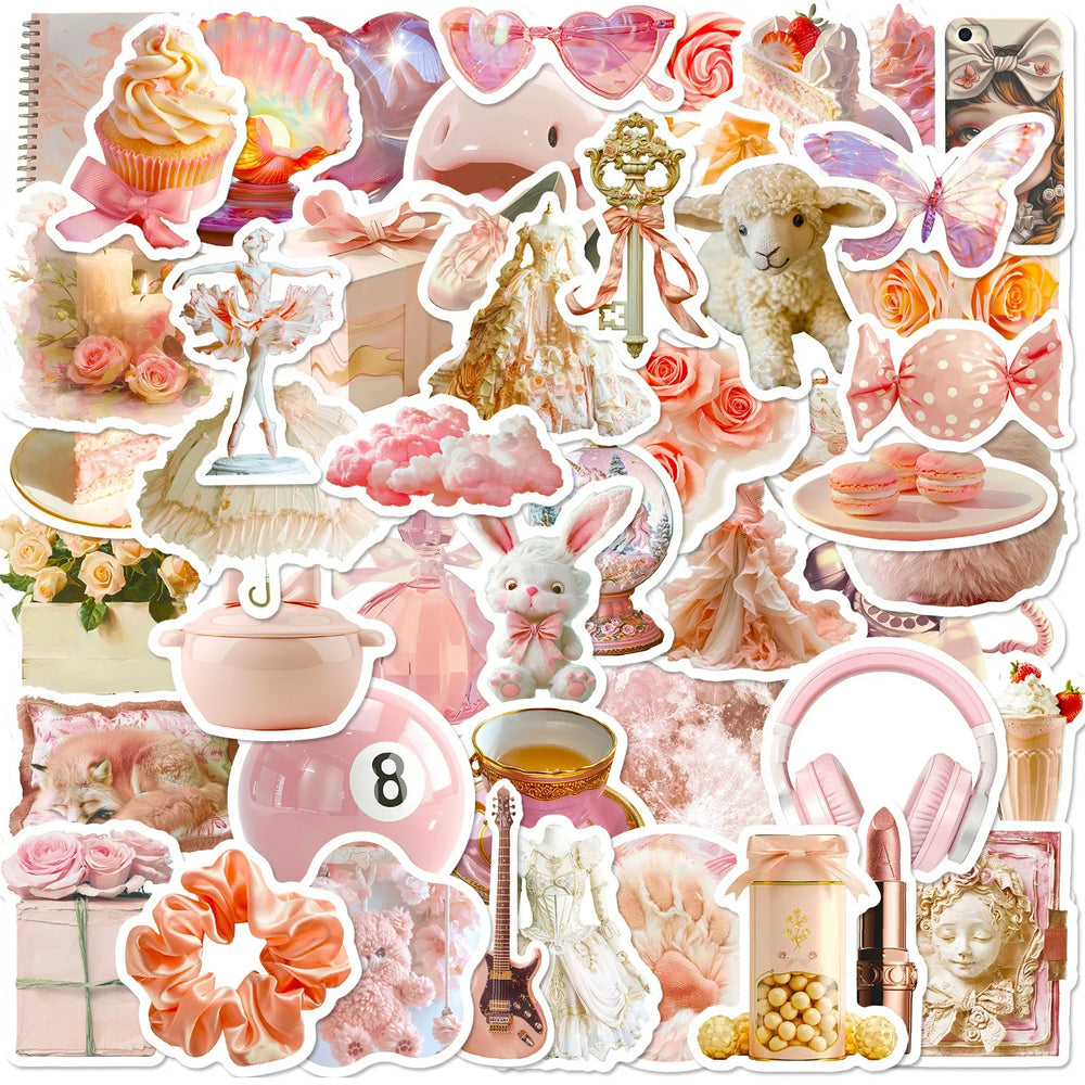 50Pcs Cartoon Ballet Graffiti Stickers for Helmet, Wall, DIY Decor (ONLINE ORDER ONLY)