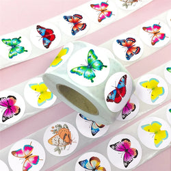 500PCS Cute Butterfly Sticky Paper Sticker Labels Thank You Sticker Sealing Stationery Supplies DIY Decoration Scrapbooking (ONLINE ORDER ONLY)