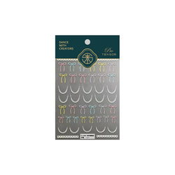 Pink Blue Purple Lovely Line Bowknot Lace Arc Curve Romantic Delicate Cording Embossed Adhesive Nail Art Sticker Manicure Decal (ONLINE ORDER ONLY)
