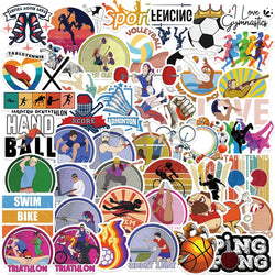 Mix Love Sports Stickers: Soccer, Swim, Golf Decals for Laptop, Phone, Luggage, Bike, Kids Toy (10/30/50pcs) (Online Order Only)