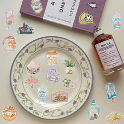 50pcs Clear Glass Flowers Plants and Animals PET Sticker Aesthetic Decoration Scrapbooking Stationery School Supplies Stickers (ONLINE ORDER ONLY)