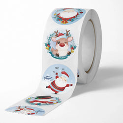 100-500Pcs Cartoon Merry Christmas Sticker Santa Adhesive Decorative Stickers for Xmas Gifts Envelop Seals Cards Packages (ONLINE ORDER ONLY)