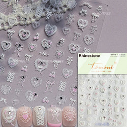 Punk Pink Leopard Print Love Heart Stars Bowknot Cool Girl 5D Self Adhesive Nail Art Stickers Ribbon Manicure Decals Wholesale (ONLINE ORDER ONLY)