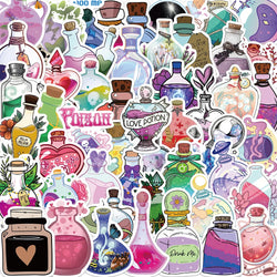 10/50PCS Psychedelic Witch Apothecary Crystal Potion Stickers Kids Toy Magic Medicine Bottle Decals DIY Laptop Phone Fridge (ONLINE ORDER ONLY)