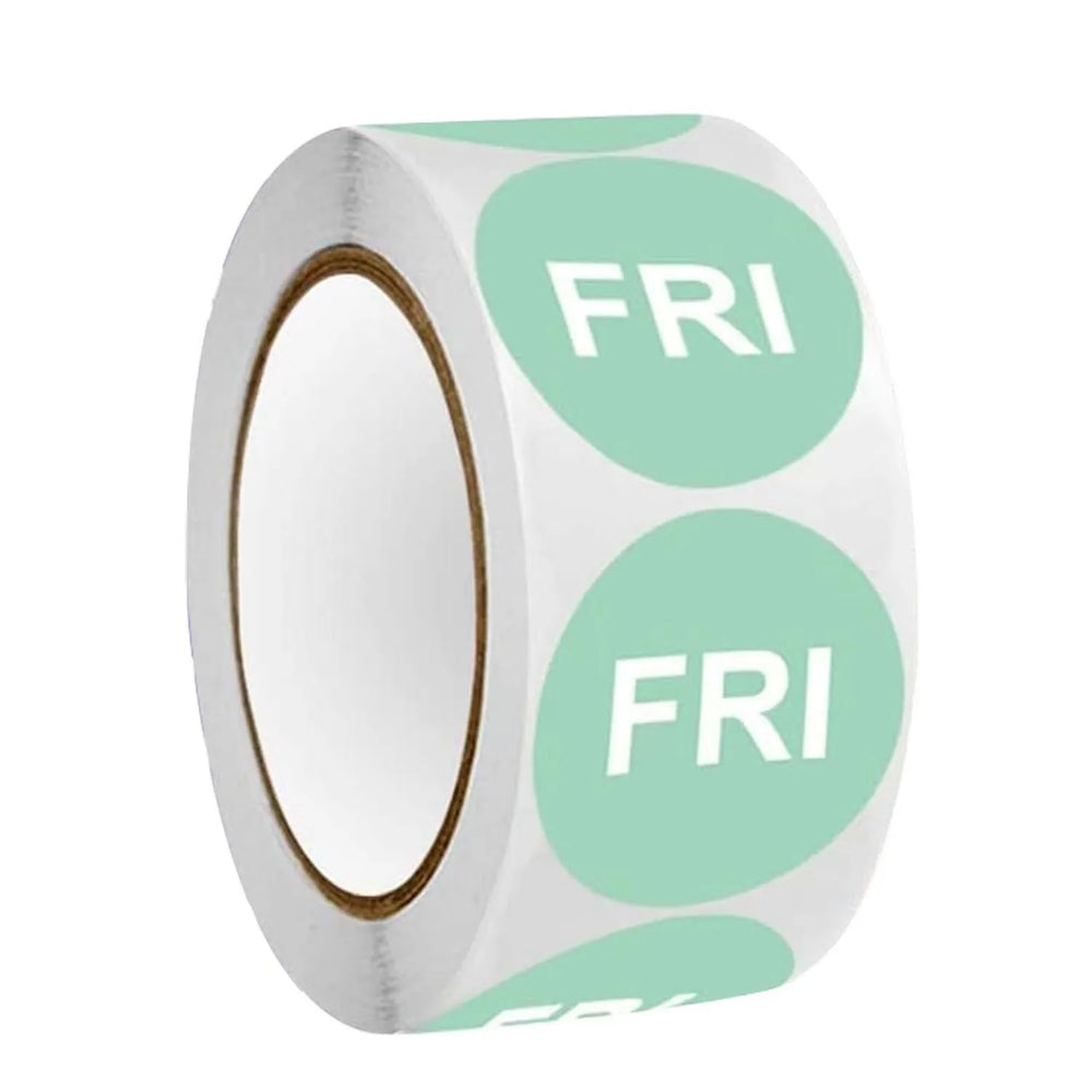 500Pcs/1 Rolls 2.5cm Packaging Weekly Stickers English Color Date From Monday to Sunday Stationery Sticker (ONLINE ORDER ONLY)