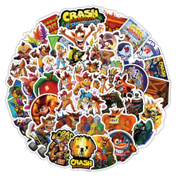 10/62Pcs Anime Video Game Crash Bandicoot Sticker Packs (ONLINE ORDER ONLY)