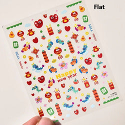 Charming Cherry's Cake Cute Bowknot Pink Blue Bear Flower Bouquet Strawberry Adhesive Nail Art Sticker Rhinestone Manicure Decal (Online Order Only)