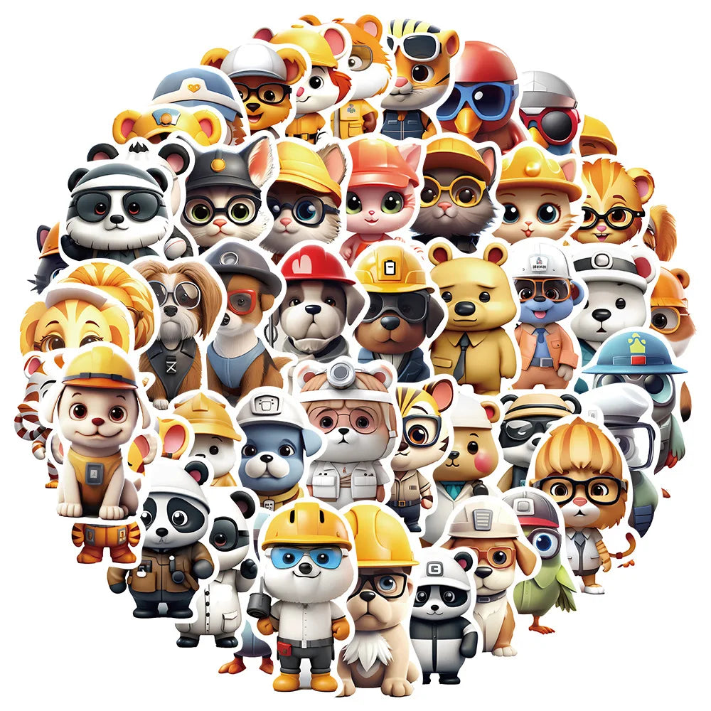 Cute Cartoon Animal Stickers for Skateboard, Laptop, Luggage, Phone, Car - 10/30/50pcs (ONLINE ORDER ONLY)