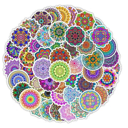 Graffiti Datura Mandala Stickers for DIY Decor: Scrapbooking, Suitcase, Water Bottle, Phone, Laptop, Guitar, Skateboard (10/25/50pcs) (Online Order Only)
