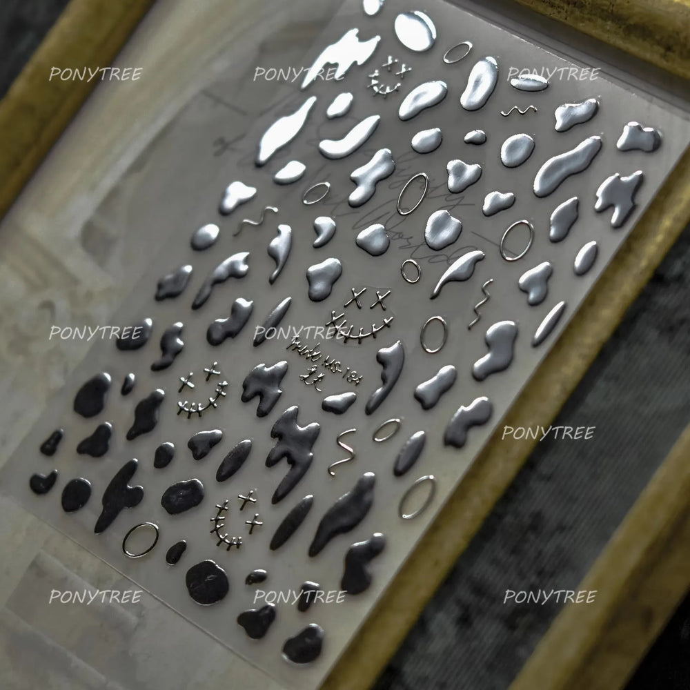 French Lines Gemstone Necklace Gilding Light Luxury Pearl Self Adhesive Nail Art Decorations Stickers Manicure Decals Wholesale (ONLINE ORDER ONLY)