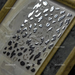 French Lines Gemstone Necklace Gilding Light Luxury Pearl Self Adhesive Nail Art Decorations Stickers Manicure Decals Wholesale (ONLINE ORDER ONLY)