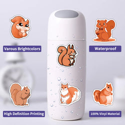 10/50pcs Cartoon Squirrel Stickers Scrapbook Articles Cute Nuts Squirrel Decal Craft Articles Materials DIY Children's Decals (ONLINE ORDER ONLY)