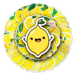 50Pcs Lemon Cartoon Waterproof Vinyl Stickers for Skateboard Snowboard Decals (ONLINE ORDER ONLY)