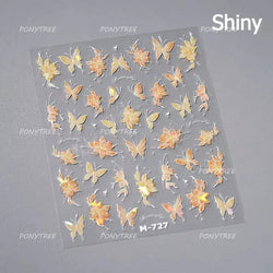 Green Blue Glass Butterfly Lily Flowers Star Line Water Droplet Charming Shiny Self Adhesive Nail Art Stickers Manicure Decals (ONLINE ORDER ONLY)