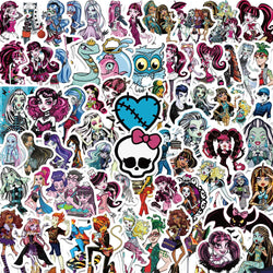 50PCS Monster High Cartoon Anime Graffiti Stickers for Bike, Skateboard, Car, Helmet, Laptop (Online Order Only)