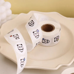 100-500Pcs Cartoon Panda Label Roll for Envelope Encourage Praise Student Work Stationery Seal Lable Children's Day Reward (ONLINE ORDER ONLY)