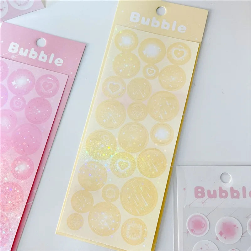 6pcs Cute Love Firework Bubble Stickers Diary Scrapbooking DIY Idol Album Decoration Sticker Aesthetic Kawaii Korean Stationery (ONLINE ORDER ONLY)