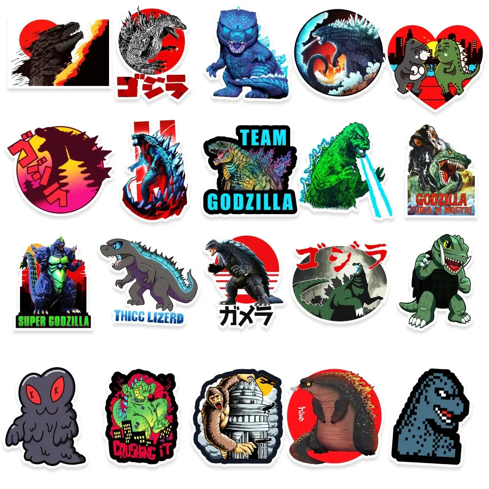 50pcs Godzilla Monster Graffiti Sticker Car Mobile Phone Water Cup Decoration Waterproof Sticker (Online Order Only)