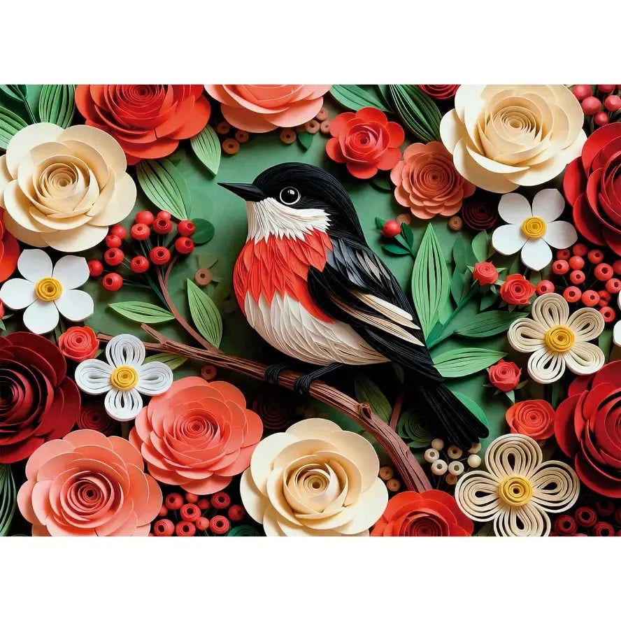 Scarlet Songbird 1000 Piece Jigsaw Puzzle Final Piece (ONLINE ORDER ONLY)