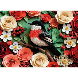 Scarlet Songbird 1000 Piece Jigsaw Puzzle Final Piece (ONLINE ORDER ONLY)
