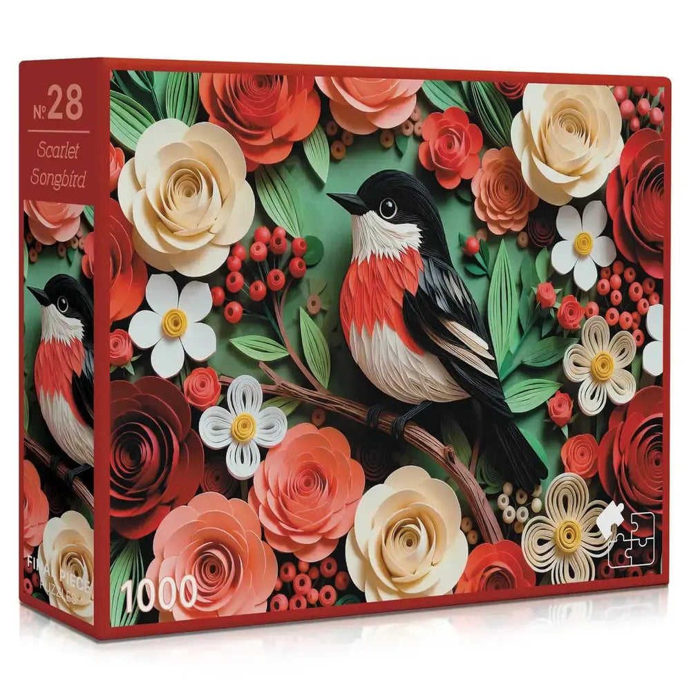 Scarlet Songbird 1000 Piece Jigsaw Puzzle Final Piece (ONLINE ORDER ONLY)