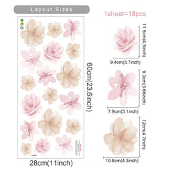 Boho Cartoon Flower Wall Stickers Nursery Decals Kids Room Decor (Online Order Only)