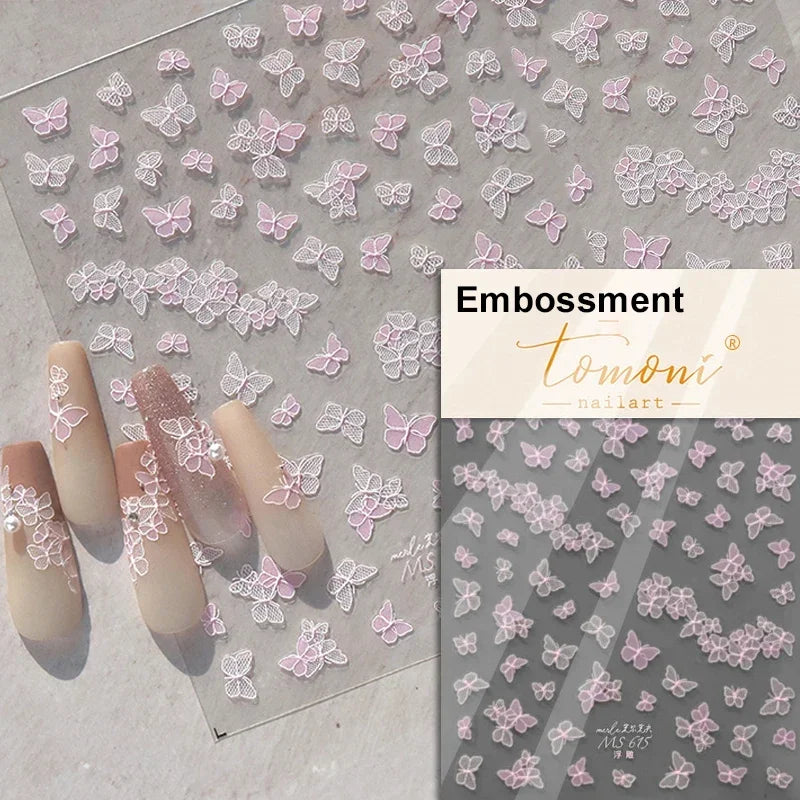 Charming Blue Sparrow Feather Rhinestone Wings Peacock Sparrow Dreamy Jelly Stars Self Adhesive Nail Art Stickers Manicure Decal (ONLINE ORDER ONLY)