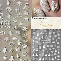 Black White Christmas Tree Snowflake Bowknot Snowman Socks Star Santa Hat Deer Rhinestone Winter Nail Art Sticker Manicure Decal (Online Order Only)