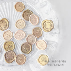 18Pcs 3D Wax Seal Stickers for Diary, Album, Card, Envelope Decoration (Online Order Only)