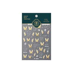 Yellow Butterfly Rose Flower Lace Gradual Wing Charming Romantic Jelly Camellia Self Adhesive Nail Art Stickers Manicure Decals (Online Order Only)