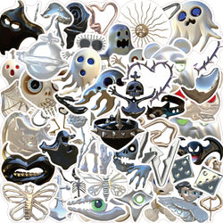 Horror Silver Cartoon Stickers 10/30/50pcs Skateboard Phone Notebook Helmet Bike Kids (Online Order Only)