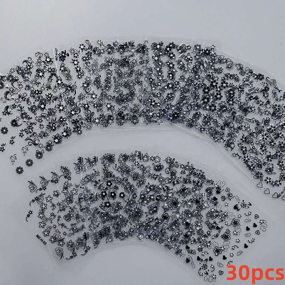30pcs 3D Daisy Design Nail Art Sticker Set Acrylic Sanding Colorful Floral Decals Self-Adhesive Nail Art Supplies DIY Manicure * (ONLINE ORDER ONLY)