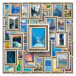 Vintage Art Oil Painting Graffiti Stickers Decals - Waterproof for Laptop, Guitar, Phone, Luggage, Car - 10/30/50pcs (Online Order Only)