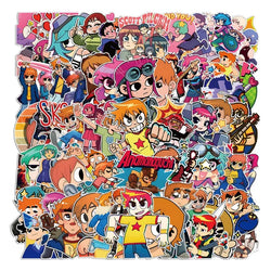 Scott Pilgrim Cartoon Stickers 50pcs for Laptop, Phone, Car, Water Bottle, Suitcase, Refrigerator (Online Order Only)
