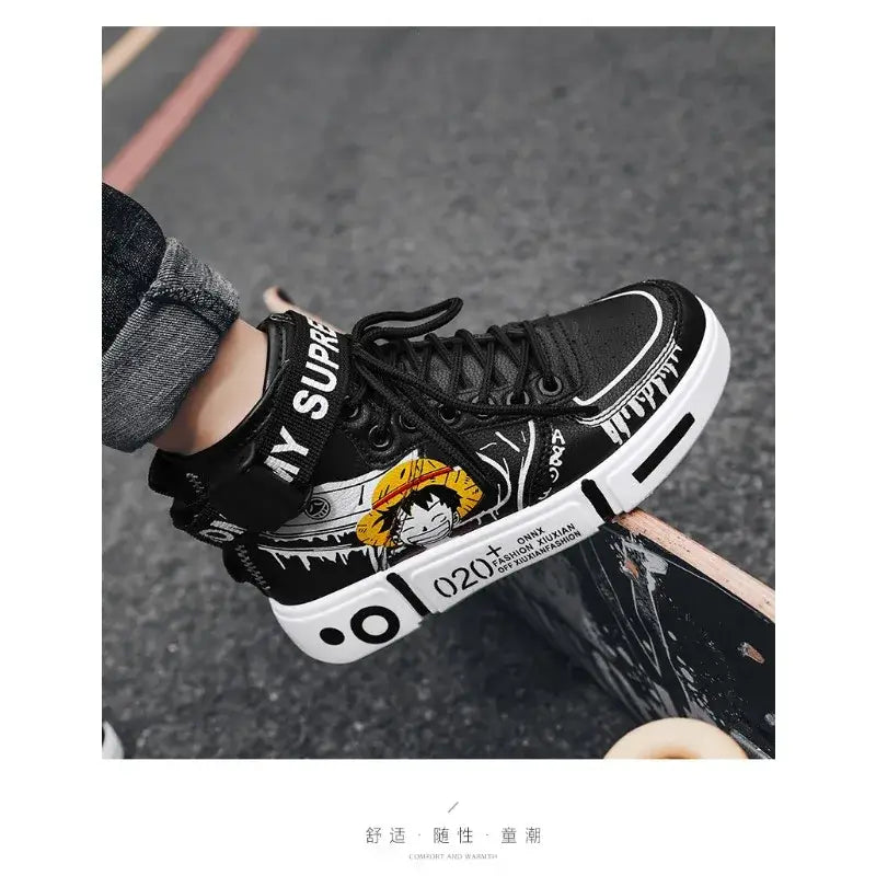 One Piece Luffy High Top Shoes Zoro Anime Sneakers (ONLINE ORDER ONLY)