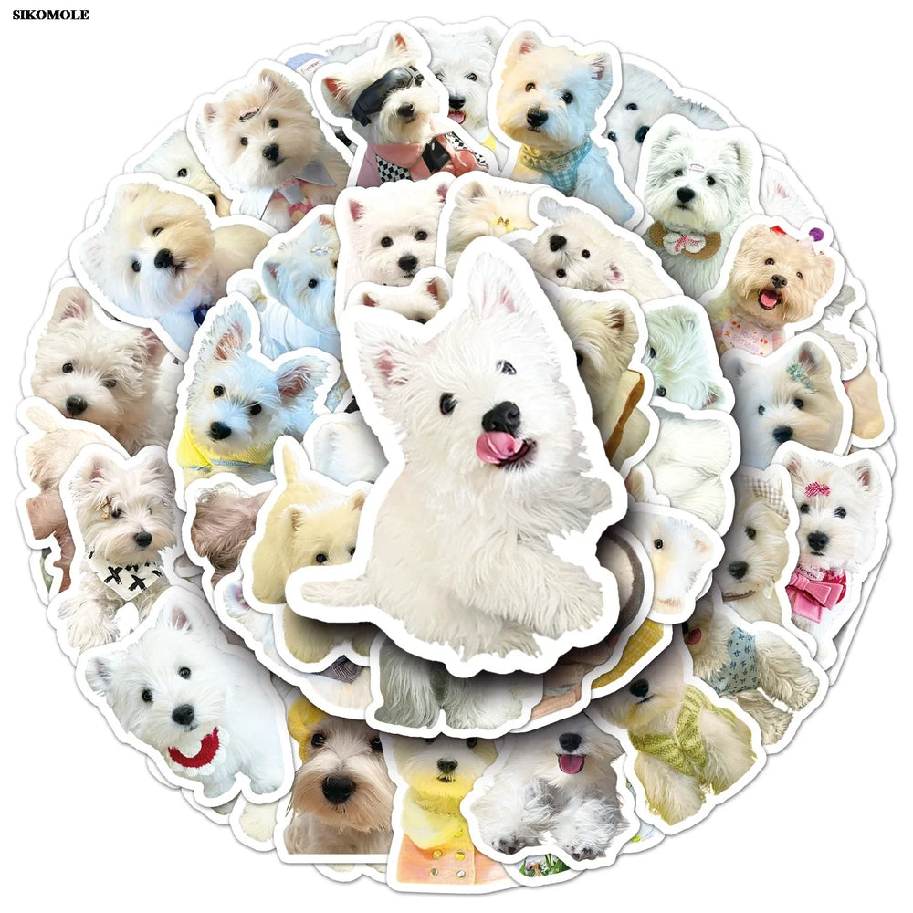 West Highland White Terrier Dog Stickers Pack - Kawaii Animal Decals for Kids, Laptop, Luggage, Suitcase (ONLINE ORDER ONLY)