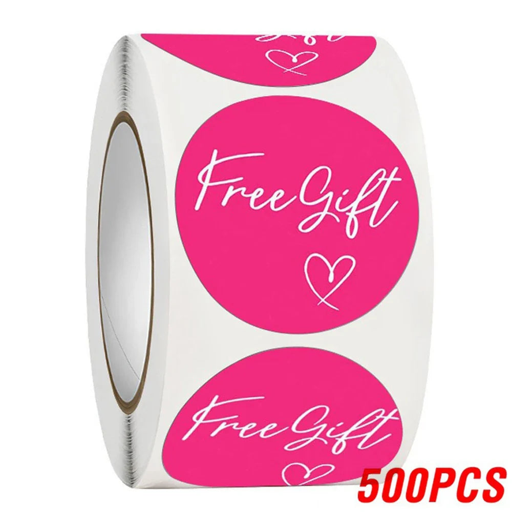 100-500pcs Free Gift Letters Labels Sticker Stationary Supplies Pink Thank You Sticker For Small Business Package Card 1 Inch (ONLINE ORDER ONLY)