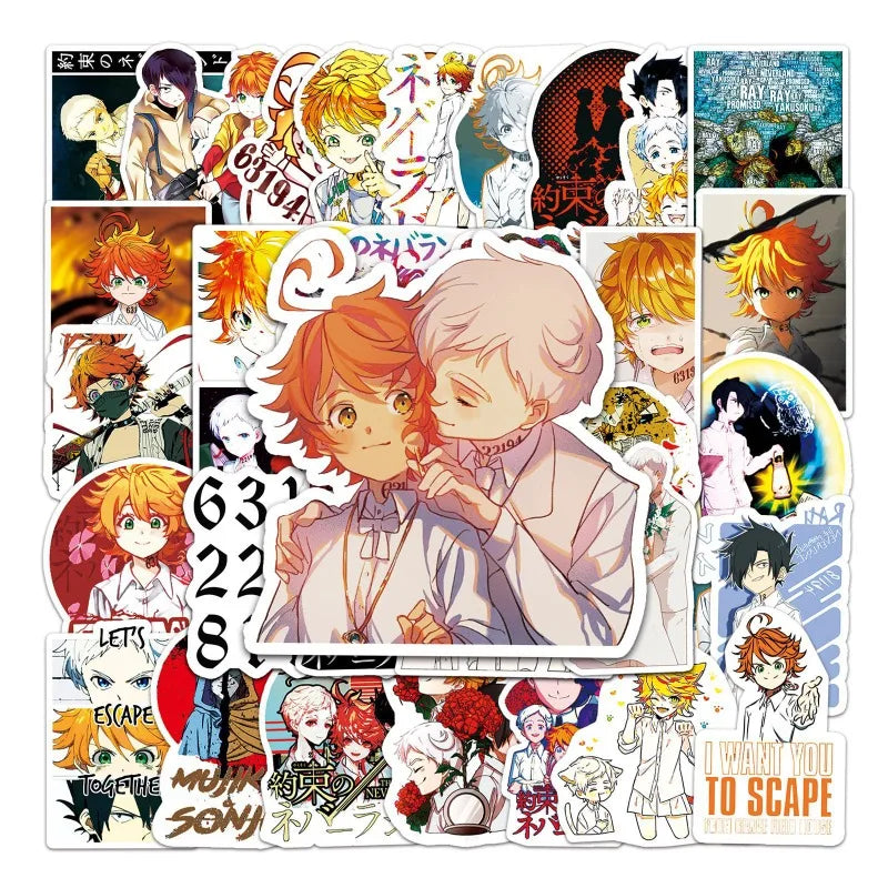 The Promised Neverland Sticker Pack (50pcs) for Luggage, Water Bottles, Phones, Laptops, Cars, Scooters, Fridges (ONLINE ORDER ONLY)