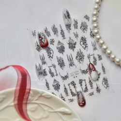 Retro Candlestick Holder Rose Rambler Birdcage Photo Frame Lace Self Adhesive Nail Art Sticker Charm Rhinestone Manicure Decal (Online Order Only)