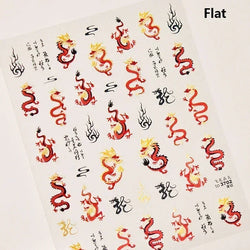Dark Sword Coiled Snake Cross Butterfly Wing Starburst Starlight Gothic Reptile Animals Nail Art Sticker Festival Manicure Decal (ONLINE ORDER ONLY)