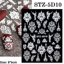 5D Embossed Gingerbread Man Nail Art Sticker Cute Christmas Winter Santa Claus Snowflake Elk Engraved Slider Manicure Decoration (ONLINE ORDER ONLY)