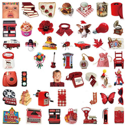 10/30/50PCS Cute Red Sticker Ins Style Cartoon Decoration For Phone Skateboard Notebook Fridge Suitcase Helmet Wall Decals Toys (ONLINE ORDER ONLY)