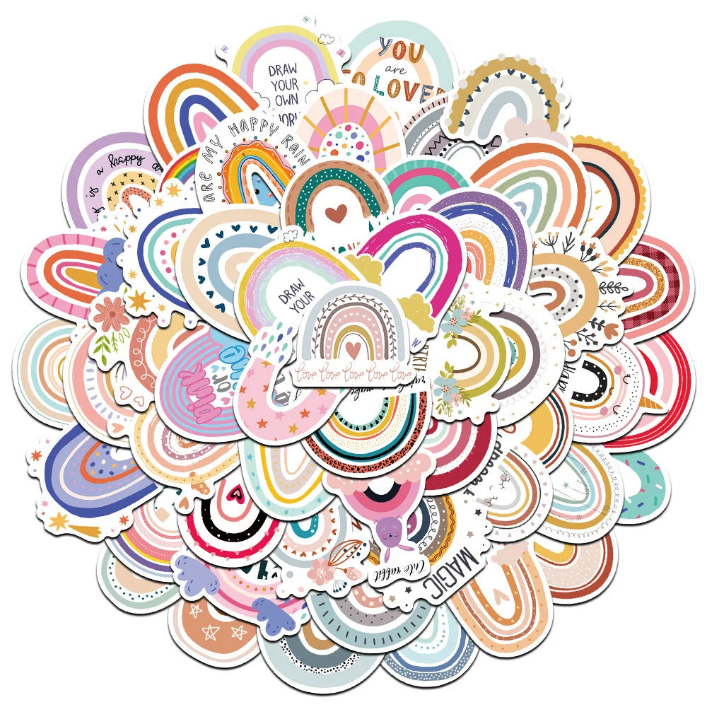 Rainbow Bridge Graffiti Stickers for Suitcase, Skateboard, Laptop, Luggage, Phone - 10/30/50Pcs DIY Decals (ONLINE ORDER ONLY)