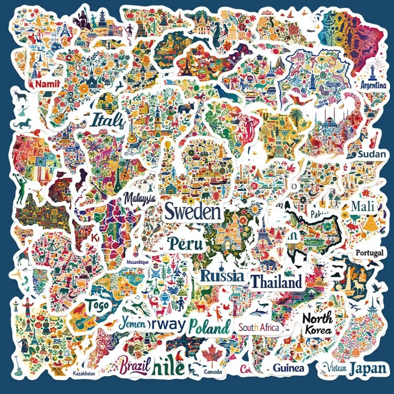 50pcs Creative Graffiti Stickers for Helmet, Wall, Desktop Decoration - DIY Sticker Pack Wholesale (Online Order Only)