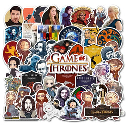 50pcs Game of Thrones Stickers for Laptop, Phone, Scooter, Cup, Suitcase, Fridge (Online Order Only)