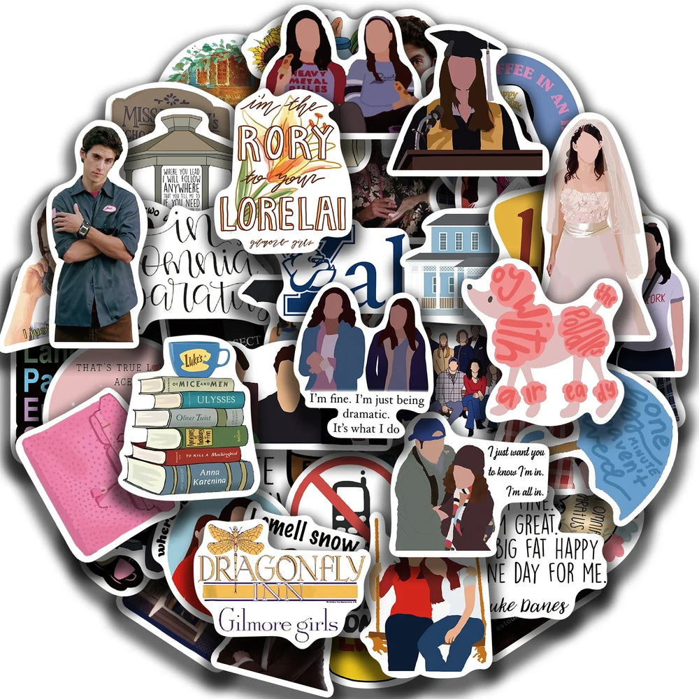 50PCS Gilmore Girls Stickers Decorative DIY For Car Skateboard Laptop Phone Luggage Creative Graffiti Waterproof Sticker Toys (ONLINE ORDER ONLY)